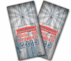 Retro Carnie Wedding Cornhole Wraps - Set Of 2