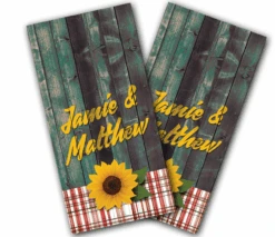 Sunflower Couple Cornhole Wraps - Set Of 2