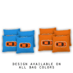 Orange Sports Car Cornhole Bags - Set Of 8