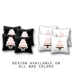 Custom Wedding Cake Cornhole Bags - Set Of 8