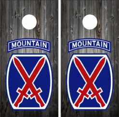 10th Mountain Patch Cornhole Wraps - Set Of 2