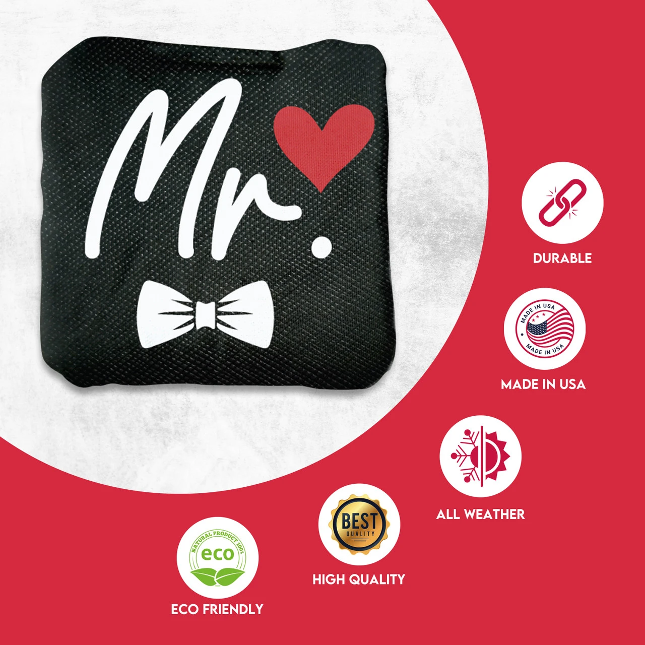 Mr. And Mrs. Professional Cornhole Bags - Set Of 8 - Image 2