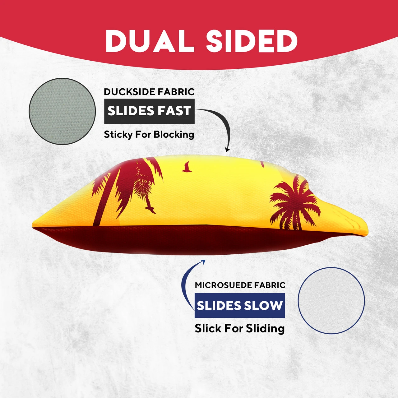 Red Blue Palm Sky Tournament Cornhole Bags - Set Of 8 - Image 3