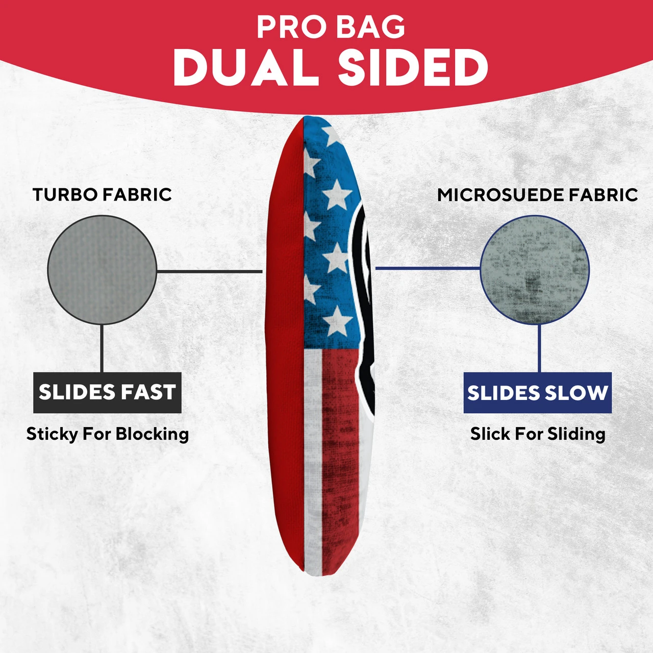 Skull Over Flag Professional Cornhole Bags - Set Of 8 - Image 3