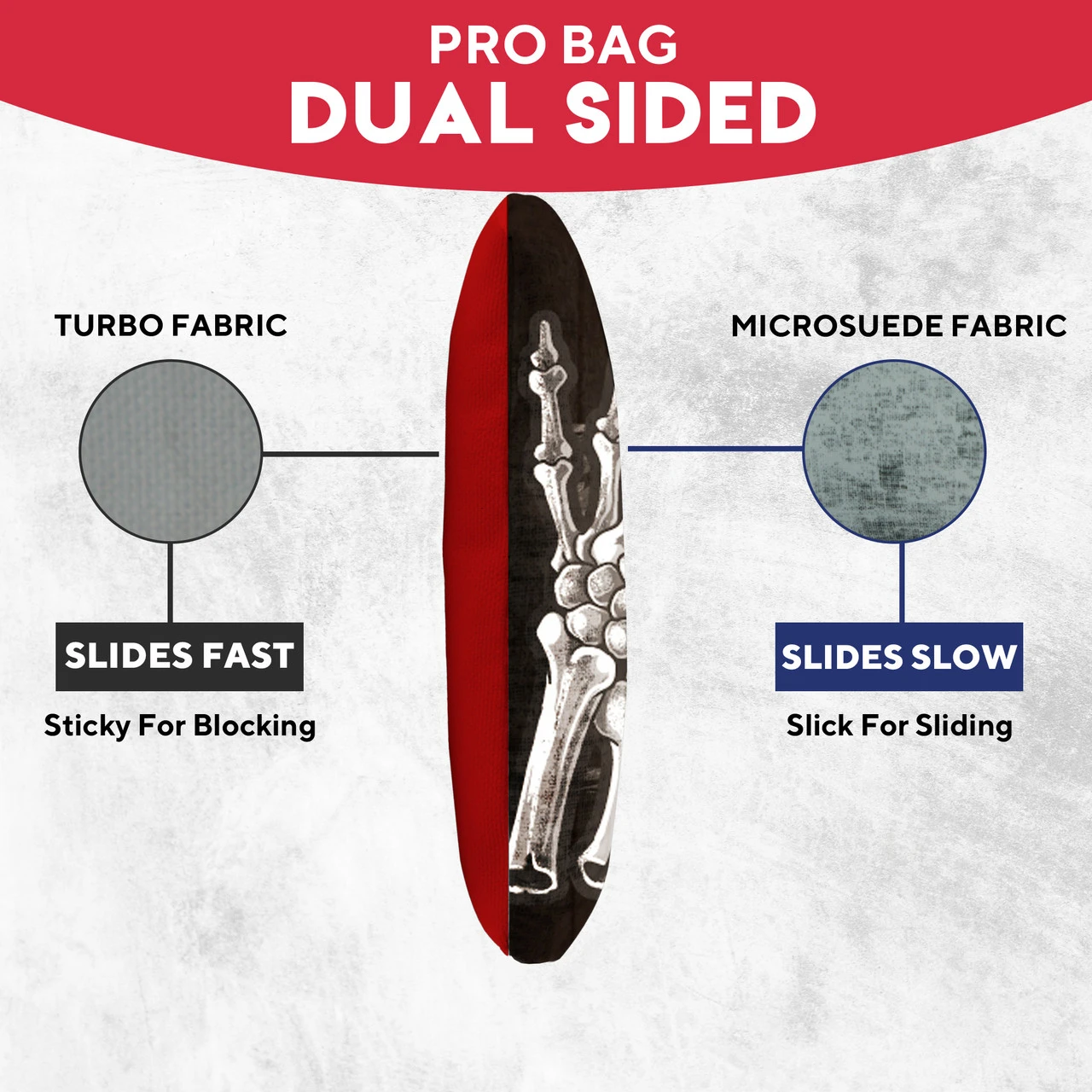 Bone Hand Heart Flag Professional Cornhole Bags - Set Of 8 - Image 3