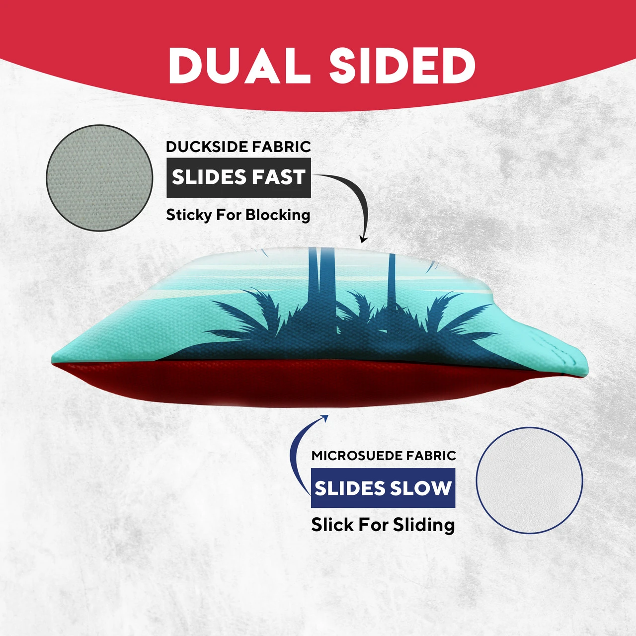 Palm Trees Sun Behind Tournament Cornhole Bags - Set Of 8 - Image 3