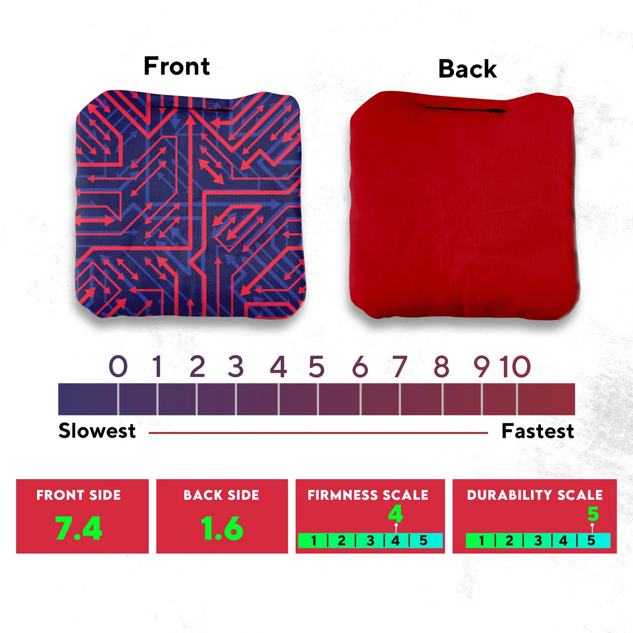 Red Yellow Tech Professional Cornhole Bags - Set Of 8 - Image 4