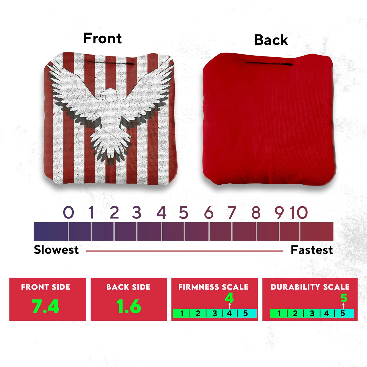 Bird Flag White Professional Cornhole Bags - Set Of 8 - Image 4
