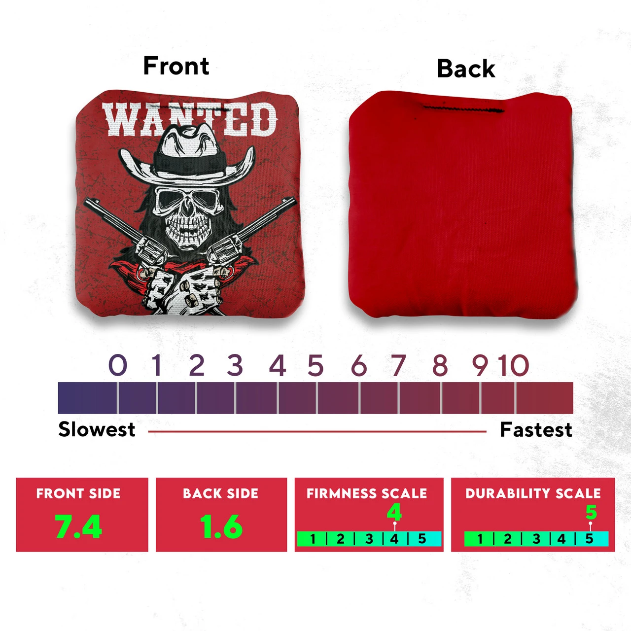 Wanted Skull Professional Cornhole Bags - Set Of 8 - Image 4