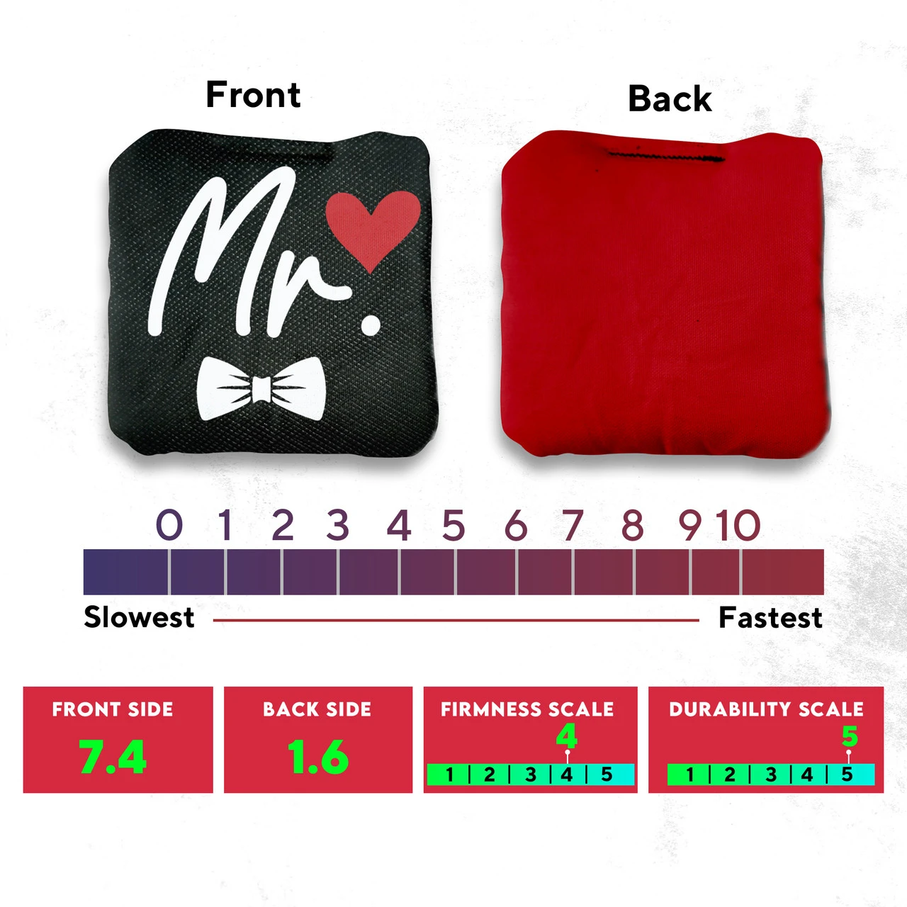 Mr. And Mrs. Professional Cornhole Bags - Set Of 8 - Image 4