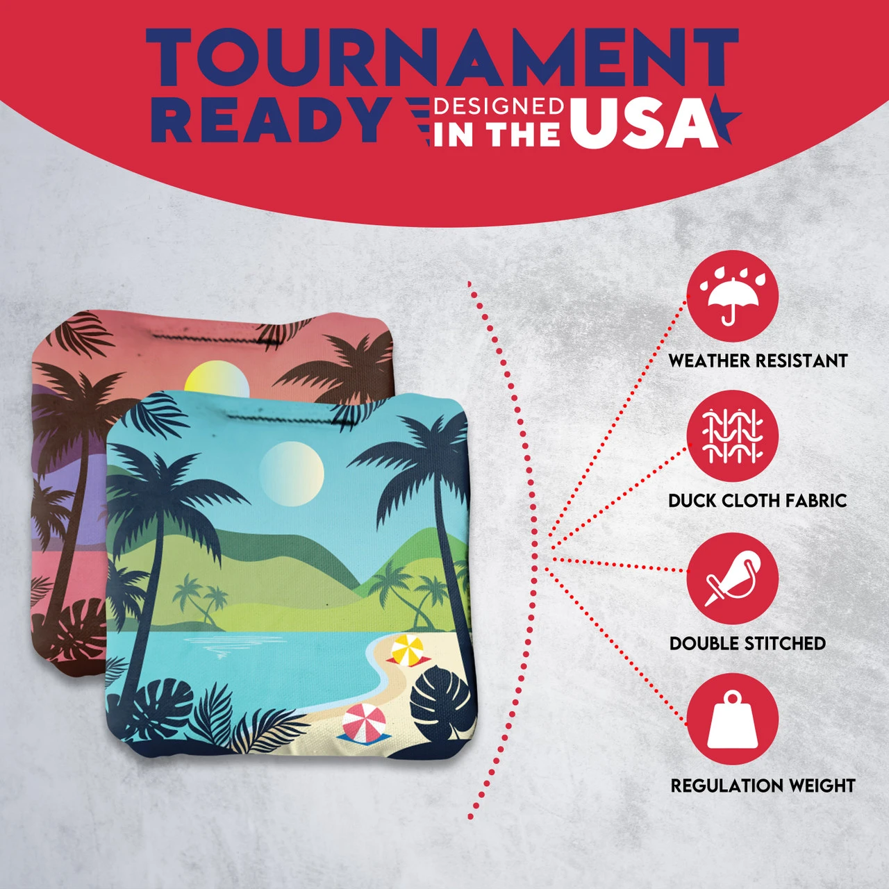 Green Purple Beach Professional Cornhole Bags - Set Of 8 - Image 5