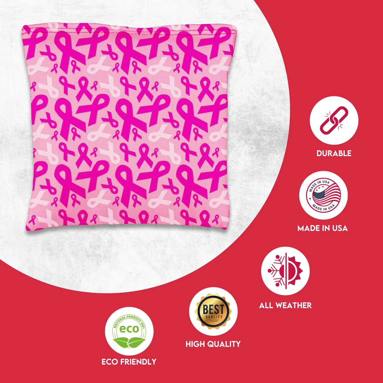 Breast Cancer Tournament Cornhole Bags - Set Of 8 - Image 2