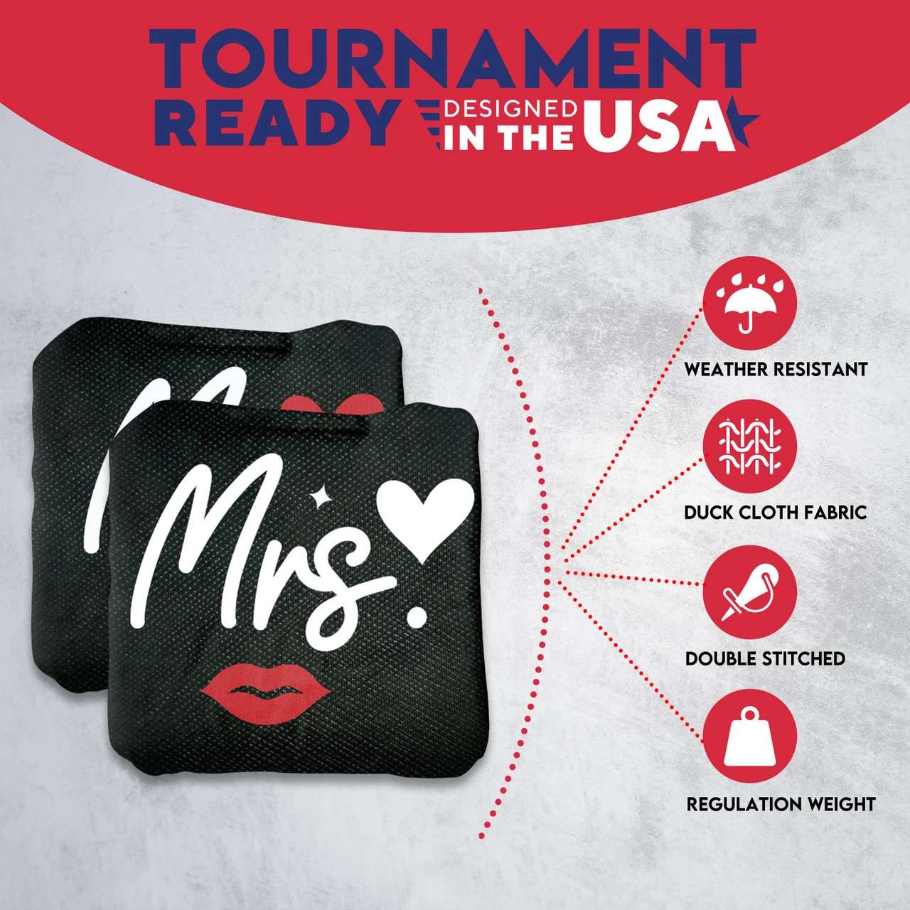 Mr. And Mrs. Professional Cornhole Bags - Set Of 8 - Image 5
