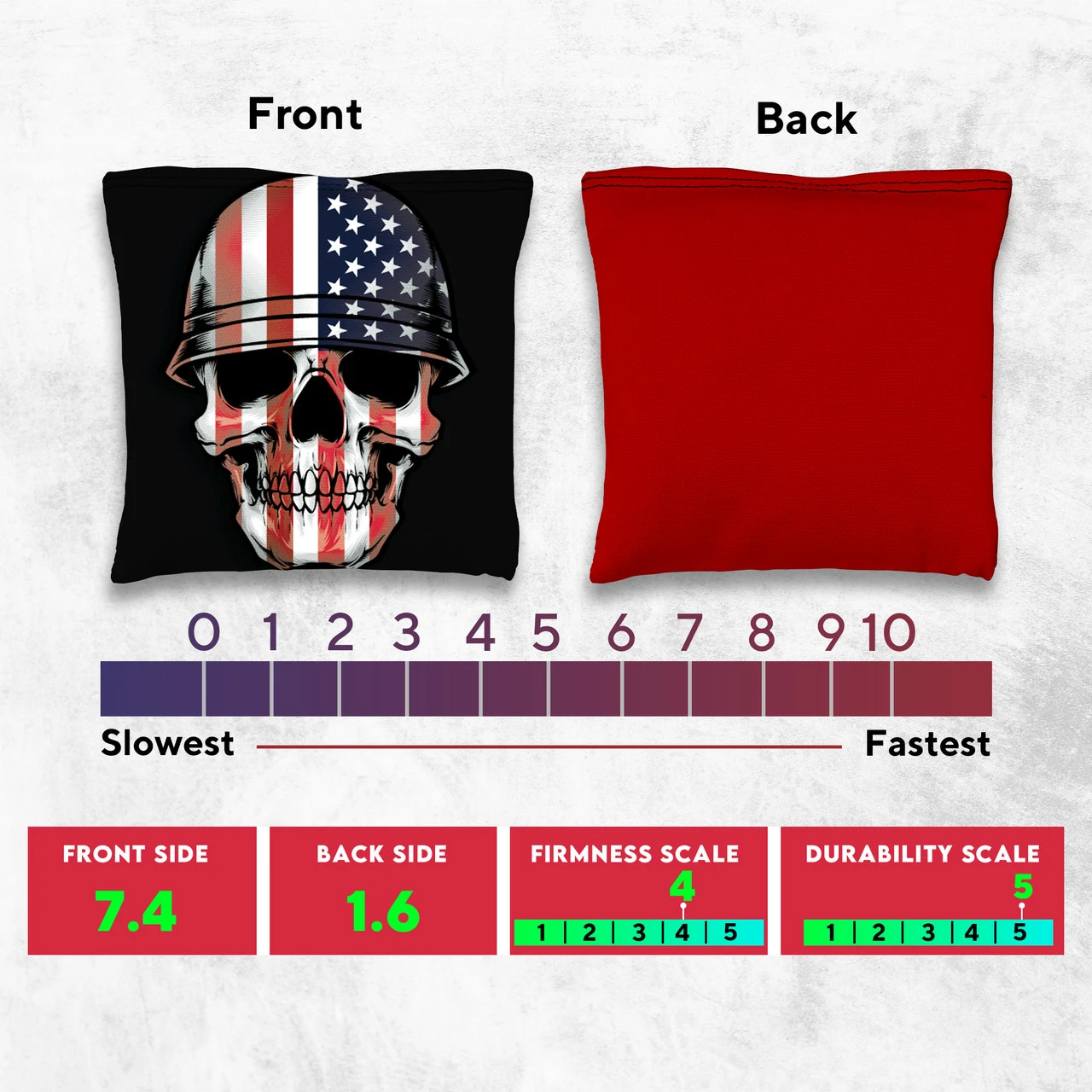 Soldier Flag Skull Tournament Cornhole Bags - Set Of 8 - Image 4