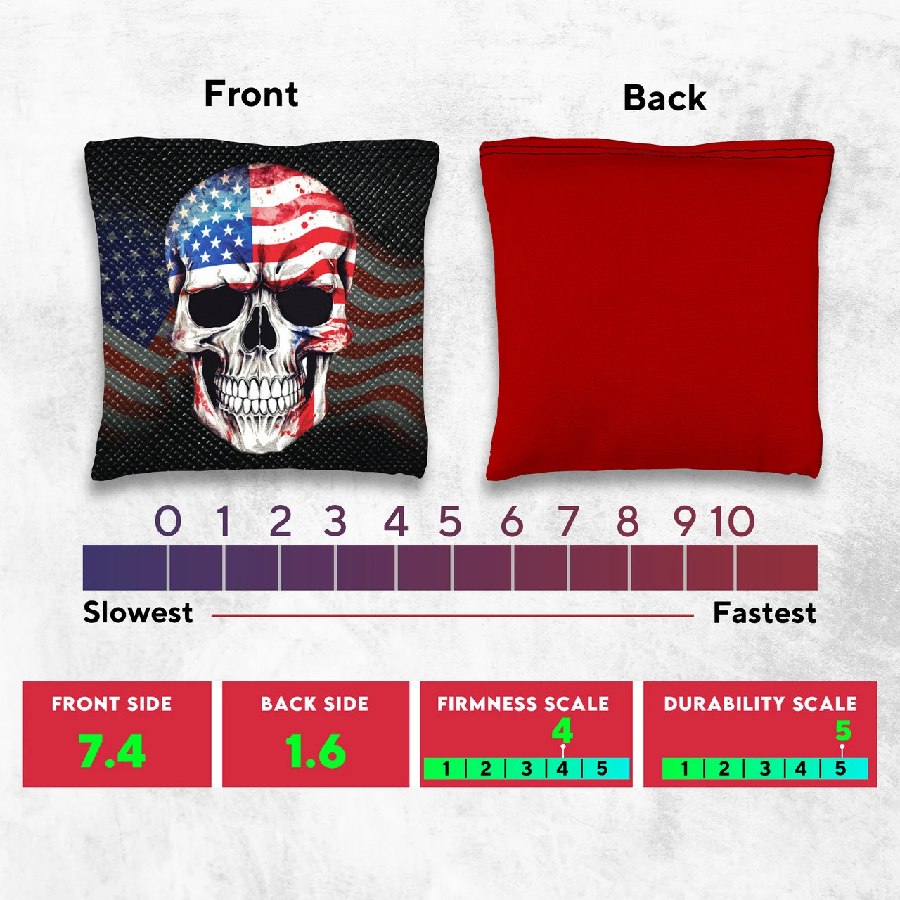 Flag Skull Tournament Cornhole Bags - Set Of 8 - Image 4