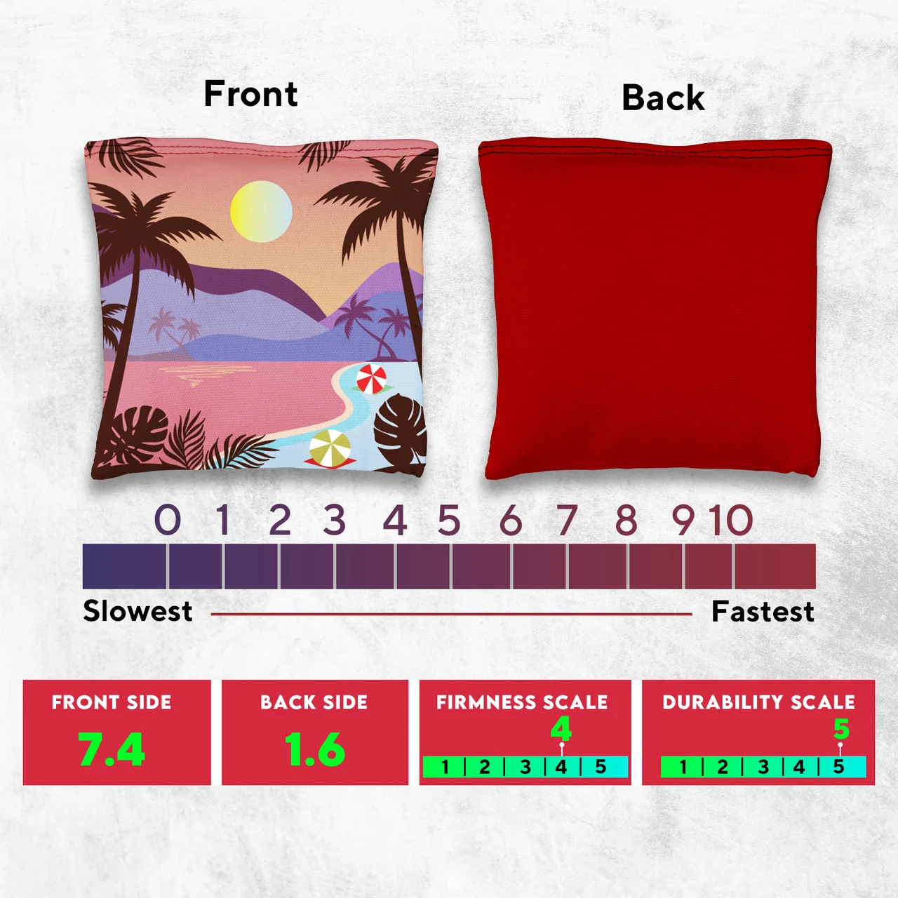 Green Purple Beach Tournament Cornhole Bags - Set Of 8 - Image 4