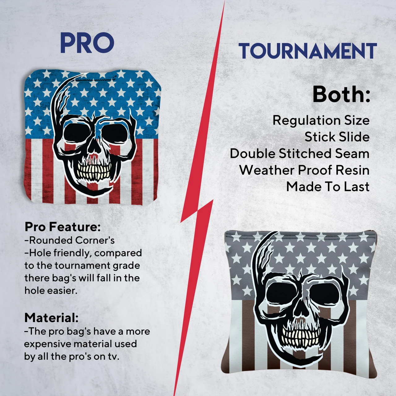 Skull Over Flag Tournament Cornhole Bags - Set Of 8 - Image 6