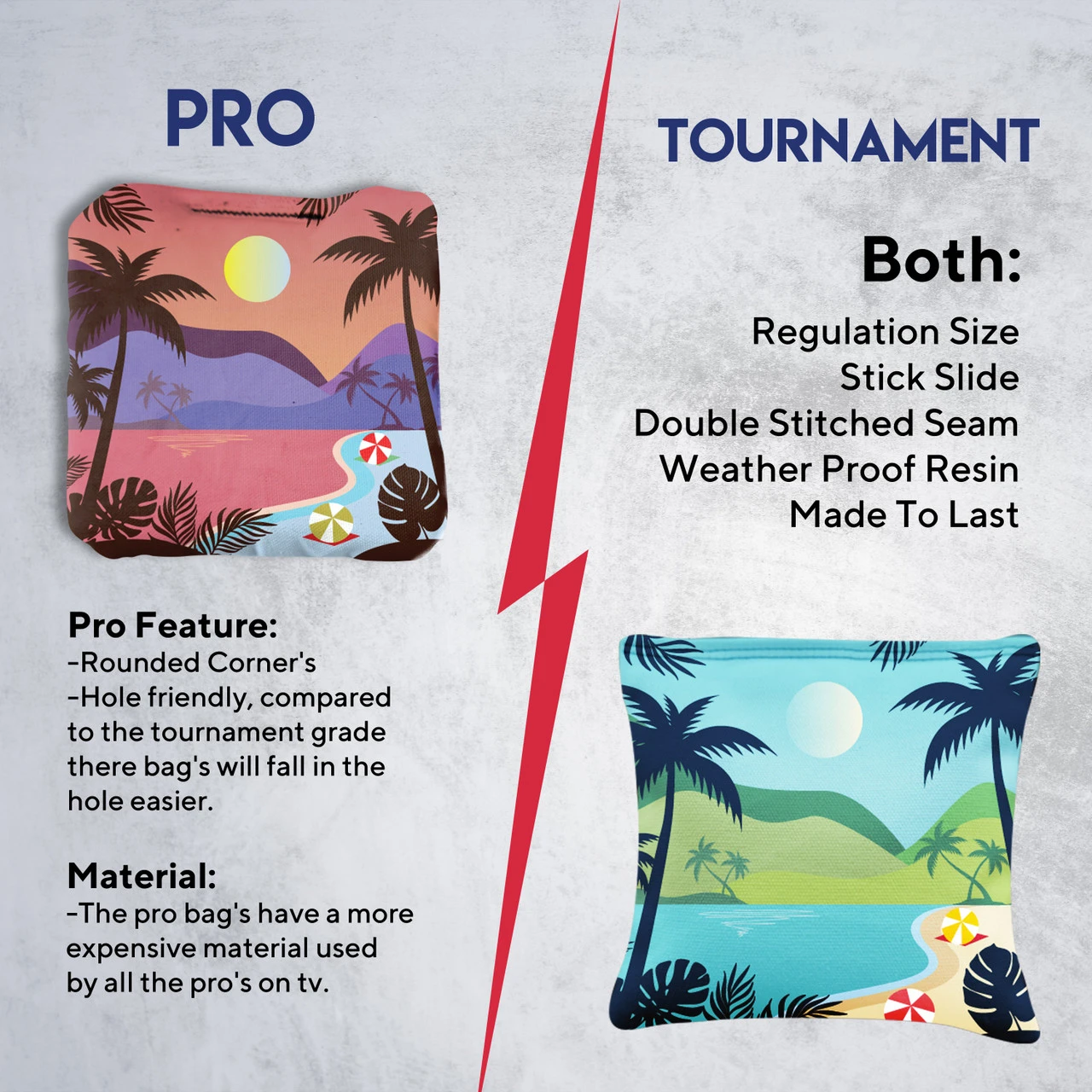 Green Purple Beach Professional Cornhole Bags - Set Of 8 - Image 6