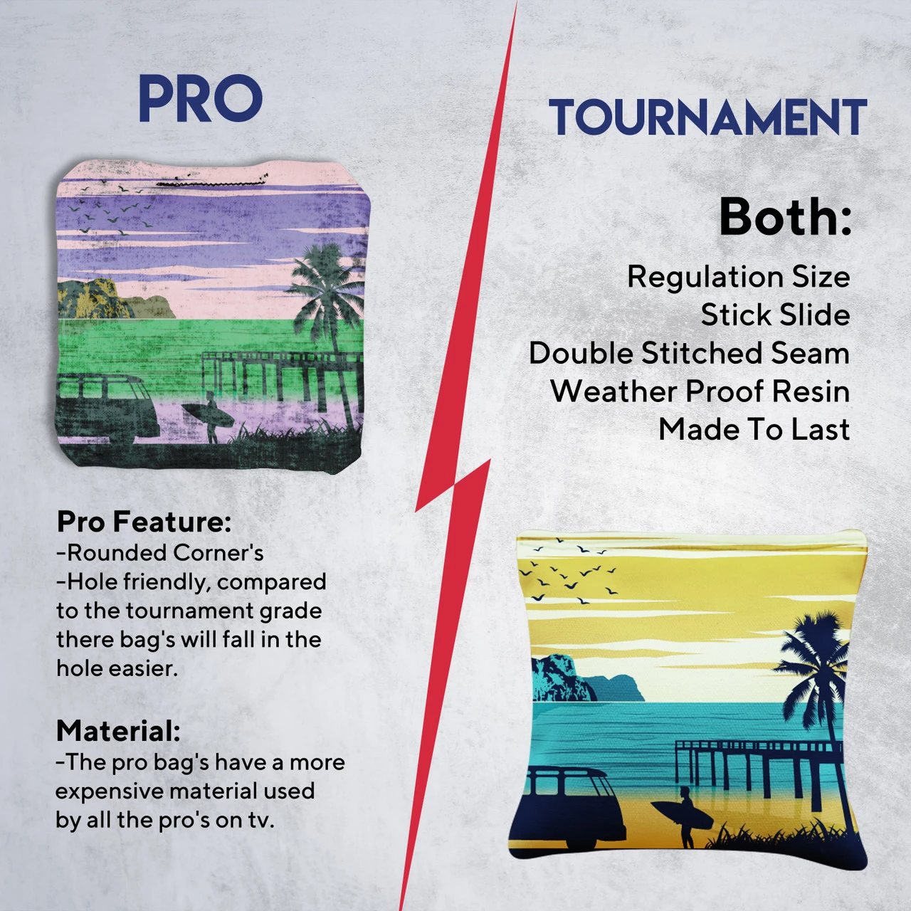 Green Blue Surfer Beach Tournament Cornhole Bags - Set Of 8 - Image 6