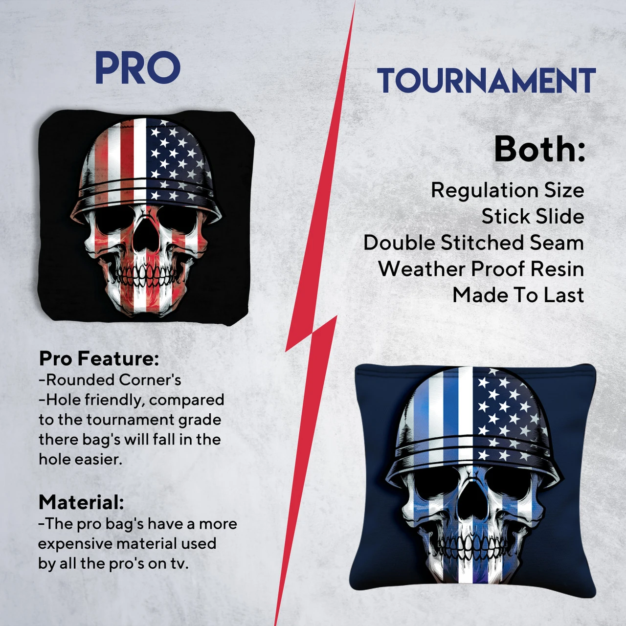 Soldier Flag Skull Tournament Cornhole Bags - Set Of 8 - Image 6