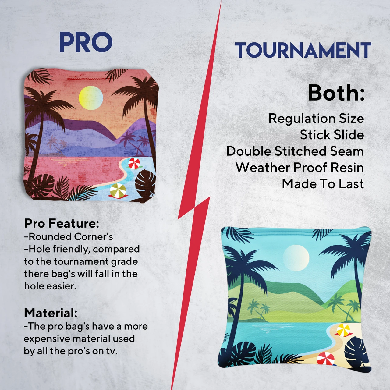 Green Purple Beach Tournament Cornhole Bags - Set Of 8 - Image 6