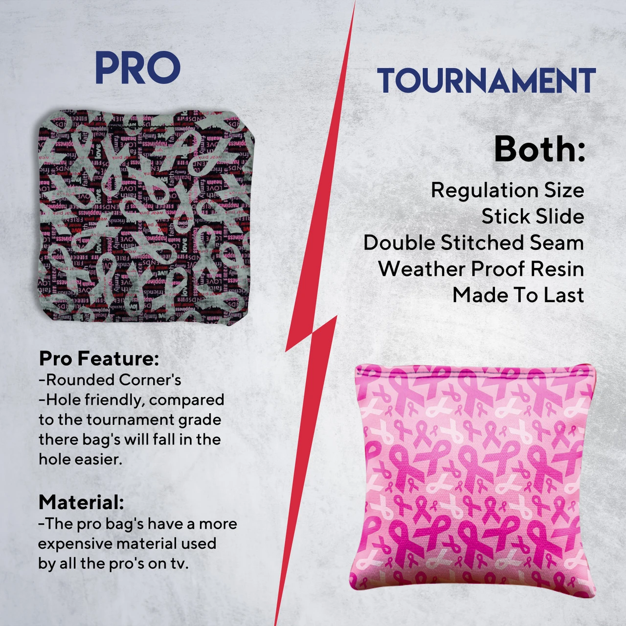 Breast Cancer Tournament Cornhole Bags - Set Of 8 - Image 6