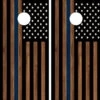 American Flag Blue Line Cornhole Wraps - Set Of 2