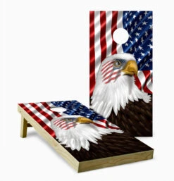 American Flag Eagle Cornhole Set With Bags