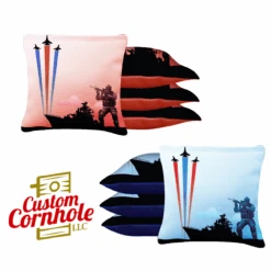 Battleship Soldier Tournament Cornhole Bags - Set Of 8