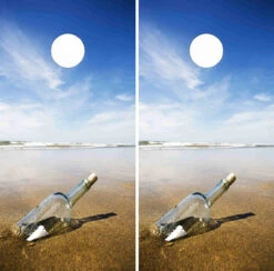 Bottle At The Beach Cornhole Wraps - Set Of 2