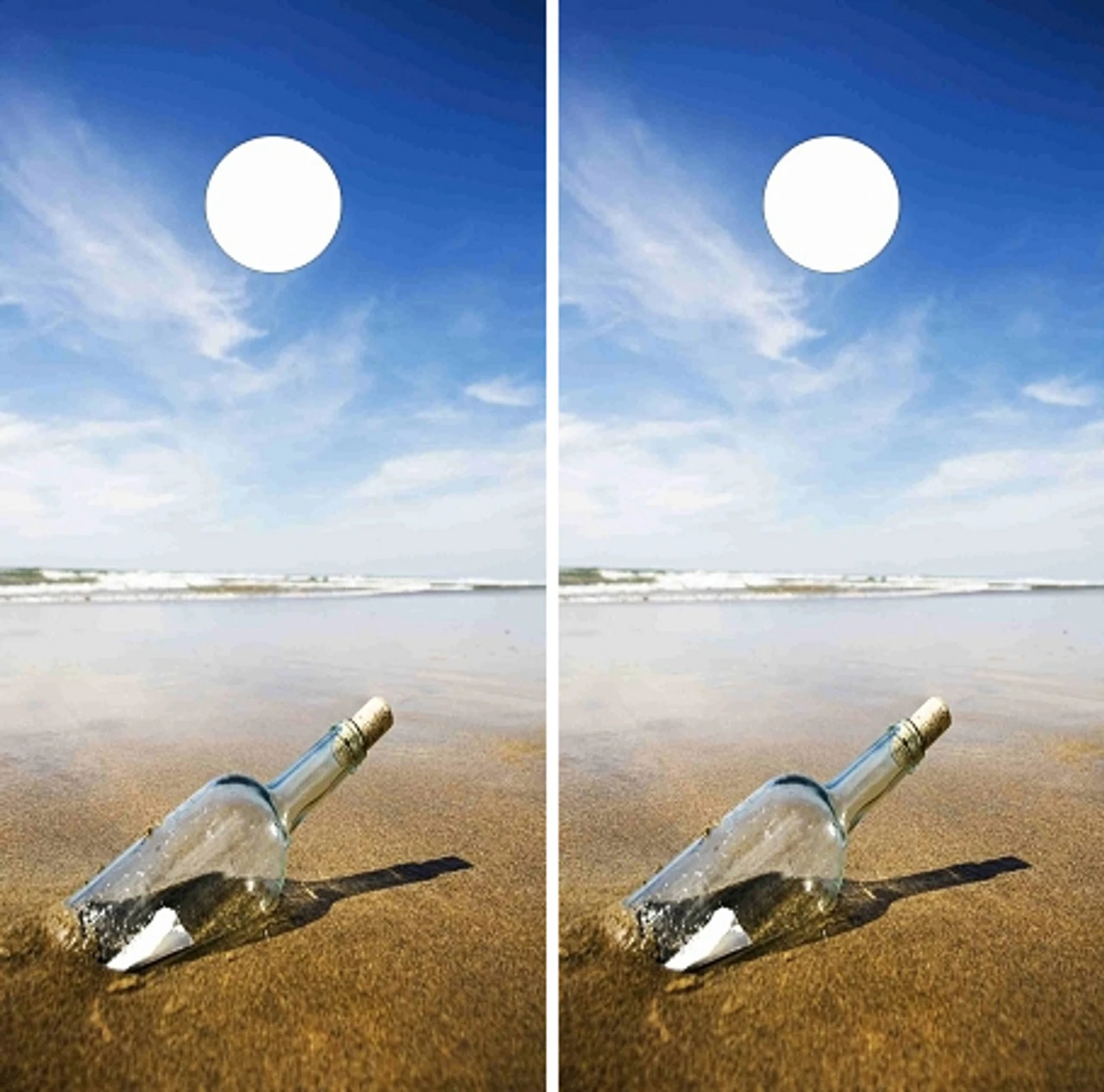 Bottle At The Beach Cornhole Wraps - Set Of 2