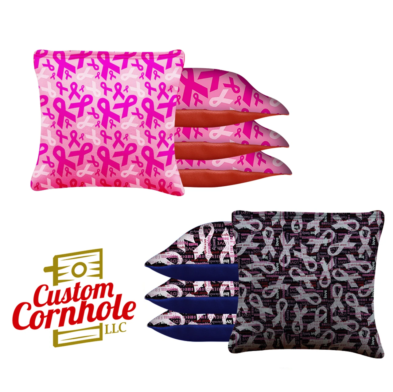 Breast Cancer Tournament Cornhole Bags - Set Of 8
