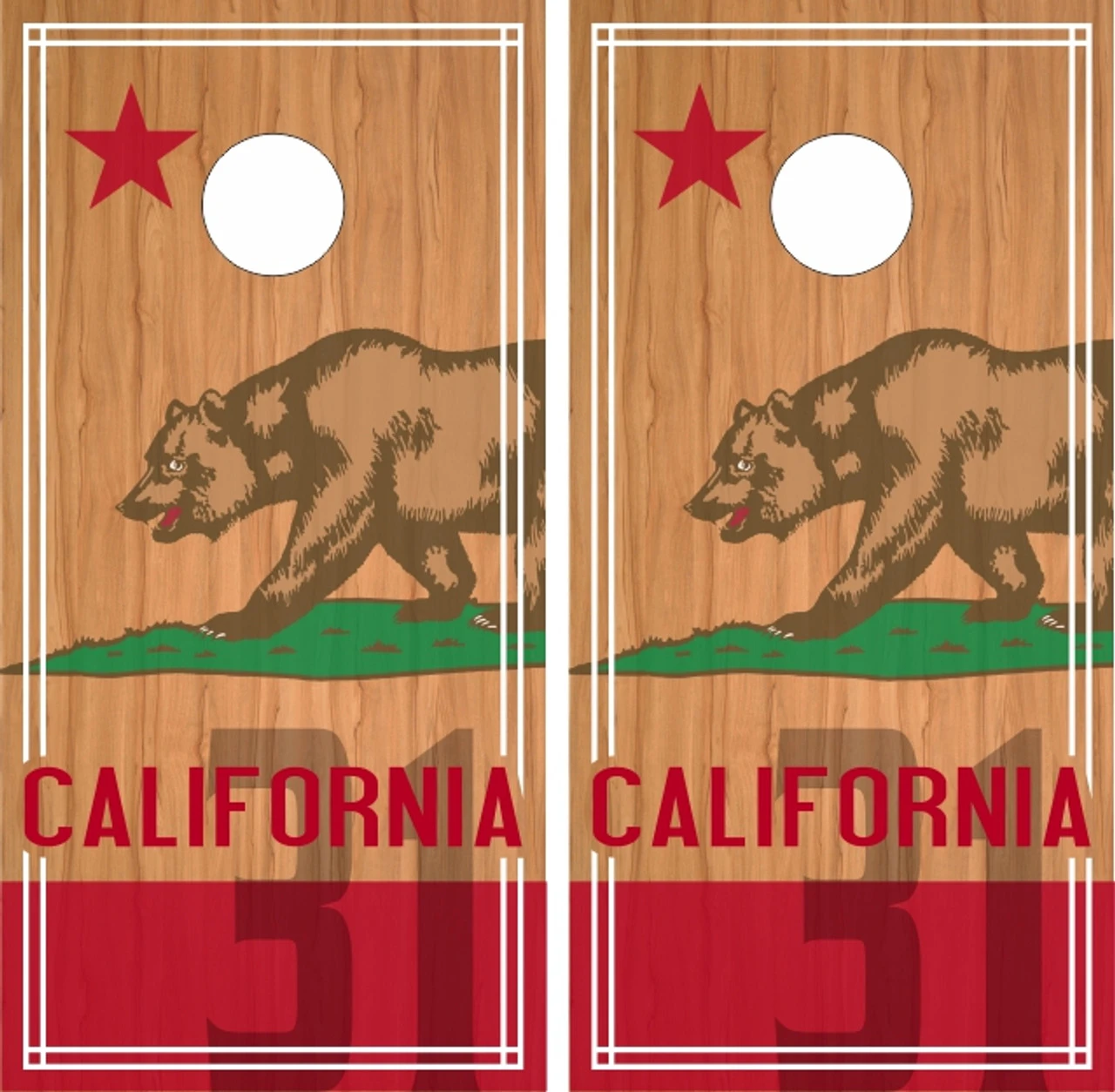 Stained California Flag Cornhole Set With Bags - Image 3