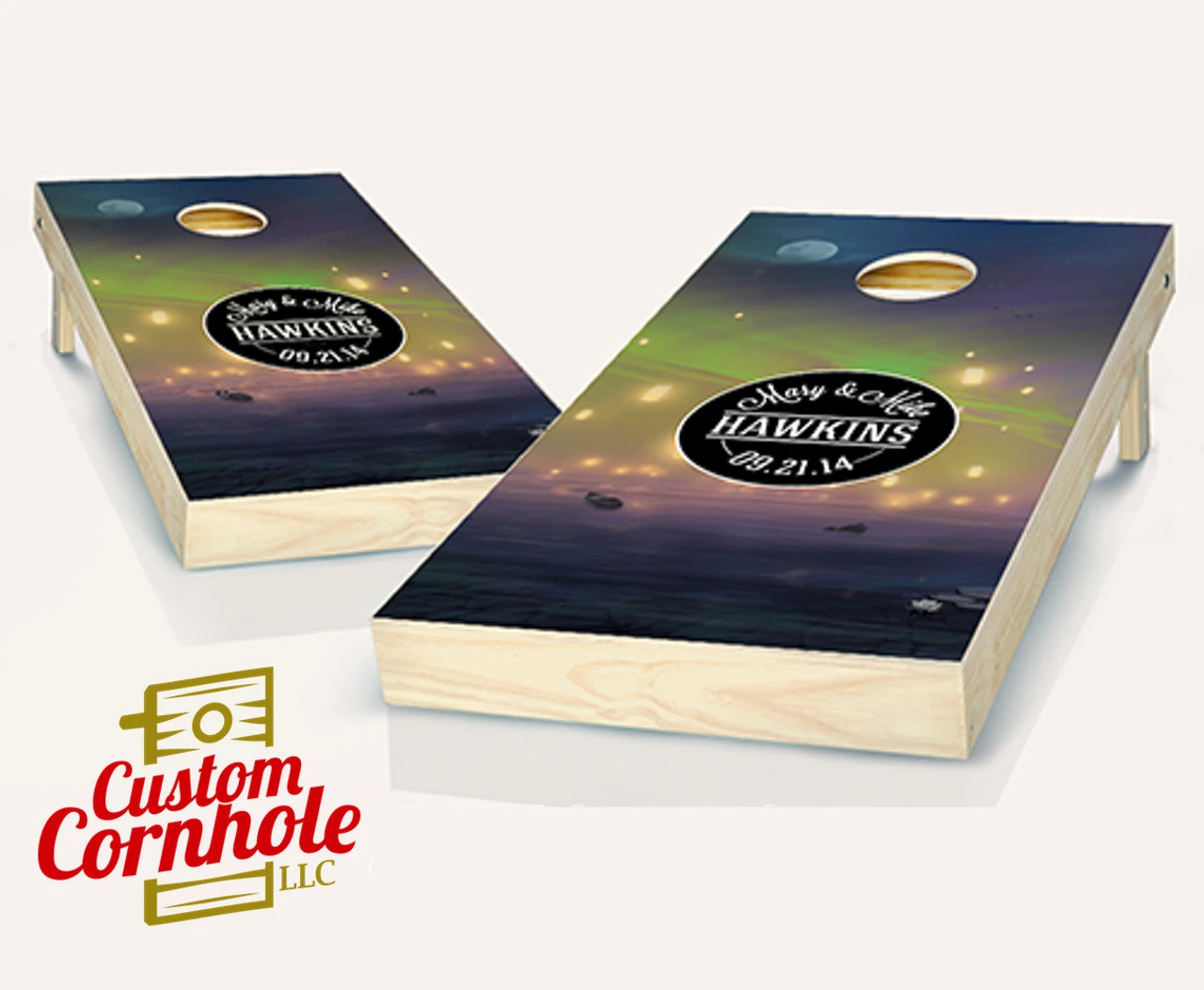 Chinese Lantern Wedding Cornhole Set With Bags