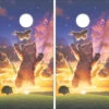Cloud Kitten Sunset Cornhole Wraps - Set Of 2