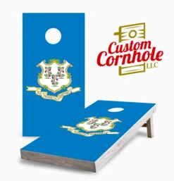 Connecticut Flag Cornhole Set With Bags
