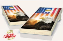 American Eagle With Mountain Cornhole Set With Bags
