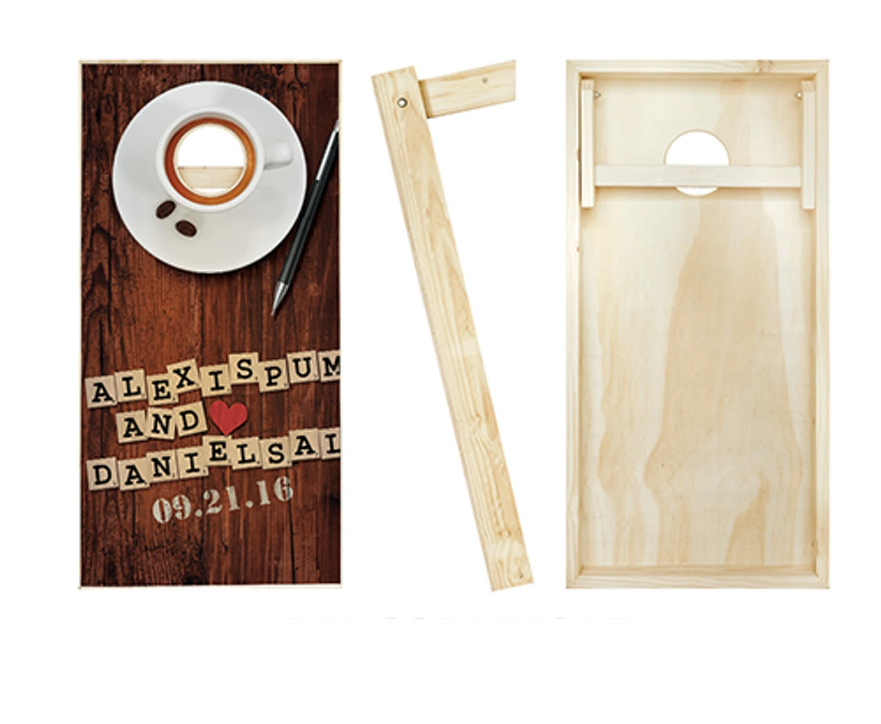 Couples Wordgame Wedding Cornhole Set With Bags - Image 2