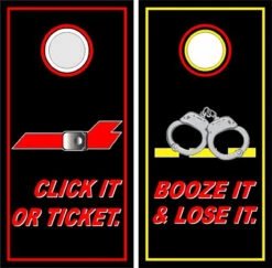 Click It Or Ticket Cornhole Wraps - Set Of 2