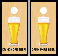 Drink More Beer Glass Cornhole Wraps - Set Of 2
