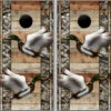 Duck With Wood Background Cornhole Wraps - Set Of 2