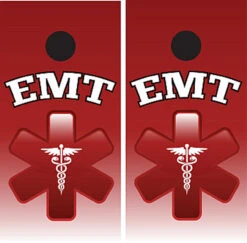 EMT Cornhole Wraps - Red - Set Of 2