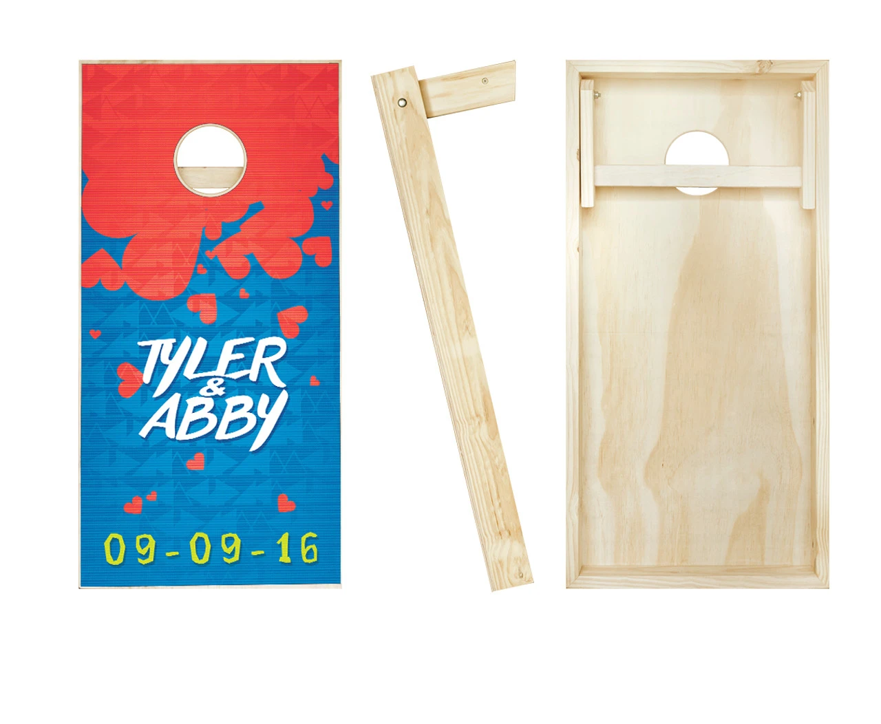 Falling Hearts Wedding Cornhole Set With Bags - Image 2