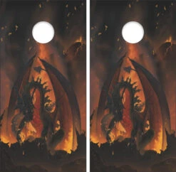 Fireball Dragon Cornhole Wraps - Set Of 2