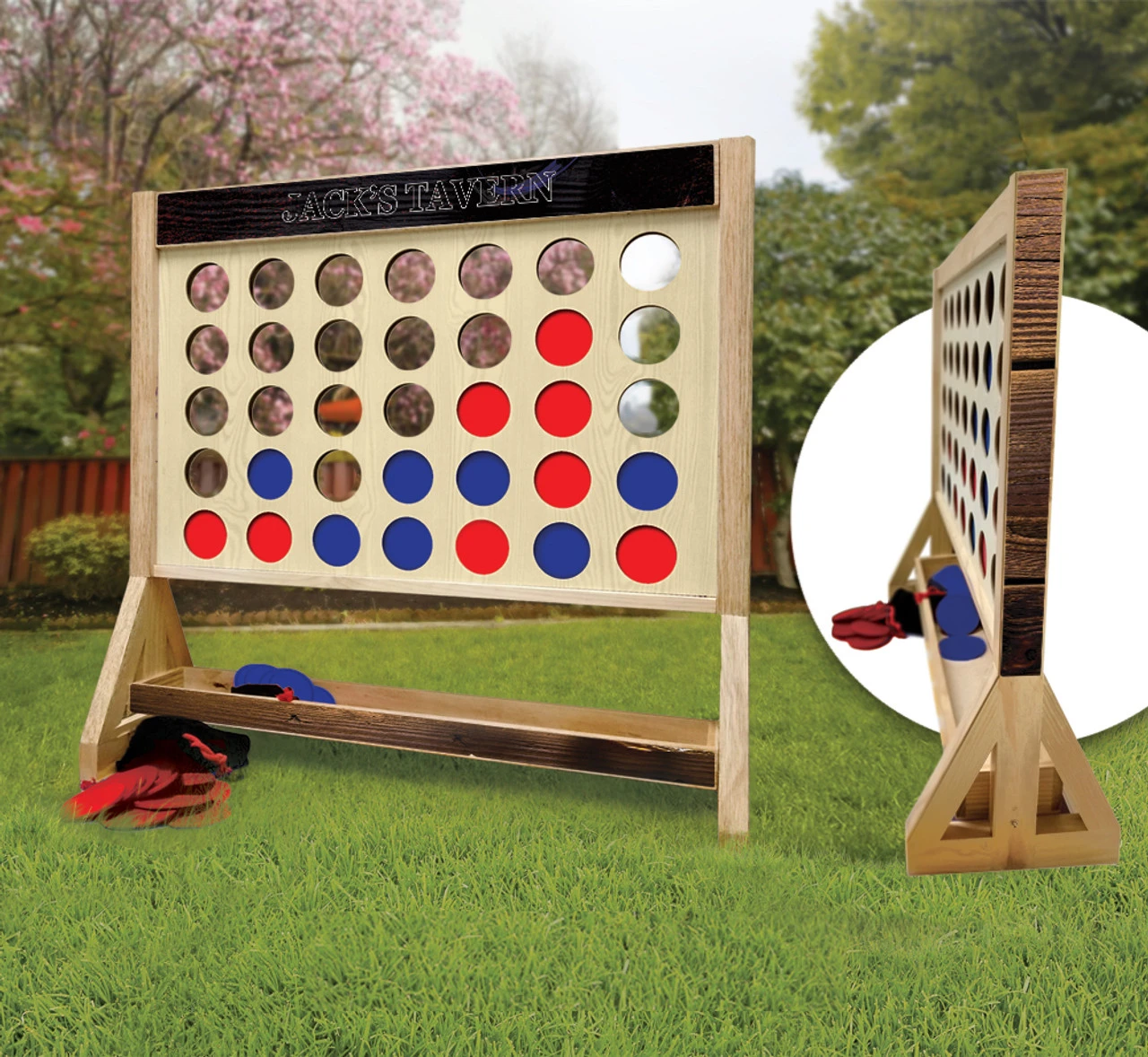 Personalized Bourbon Barrel Giant Connect Four Game