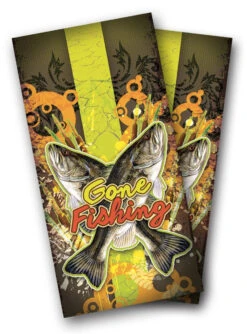 Gone Fishing Cornhole Wraps - Set Of 2