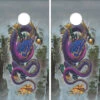 Purple Good Fortune Dragon Cornhole Wraps - Set Of 2