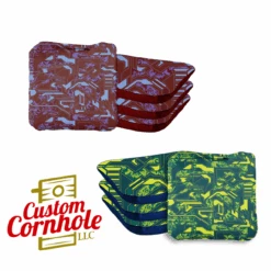 Green Purple Tech Fusion Professional Cornhole Bags - Set Of 8