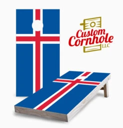 Icelandic Flag Cornhole Set With Bags