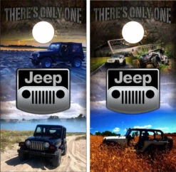 Jeep Version 2 Cornhole Wraps - Set Of 2